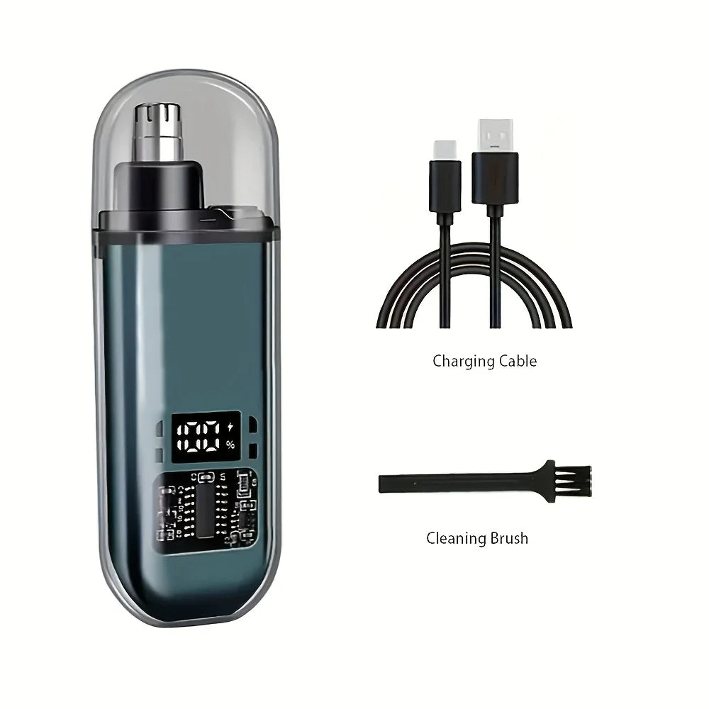 Mini Electric Nose & Ear Hair Trimmer – USB Rechargeable Precision Grooming Tool