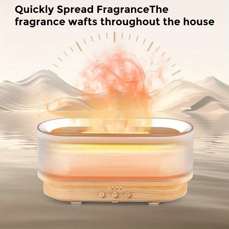 Flame Aroma Humidifier – Ultrasonic Essential Oil Diffuser with LED Flame Effect 🔥