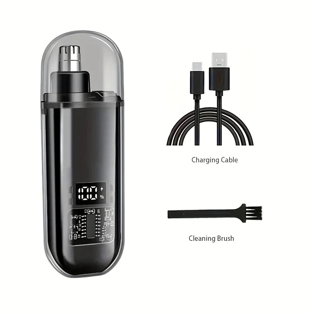 Mini Electric Nose & Ear Hair Trimmer – USB Rechargeable Precision Grooming Tool
