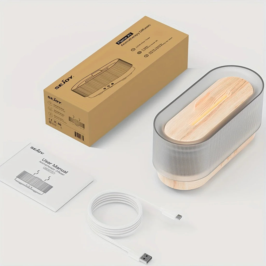 Flame Aroma Humidifier – Ultrasonic Essential Oil Diffuser with LED Flame Effect 🔥