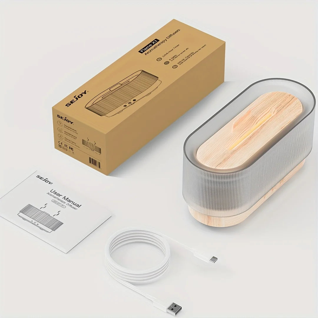 Flame Aroma Humidifier – Ultrasonic Essential Oil Diffuser with LED Flame Effect 🔥