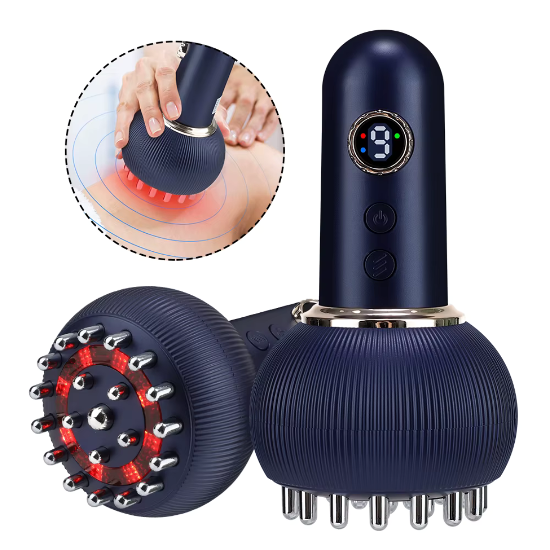 Electric Gua Sha & Cupping Massager – Microcurrent Hot Compress Therapy for Muscle Relief ✨💆‍♀️🔥