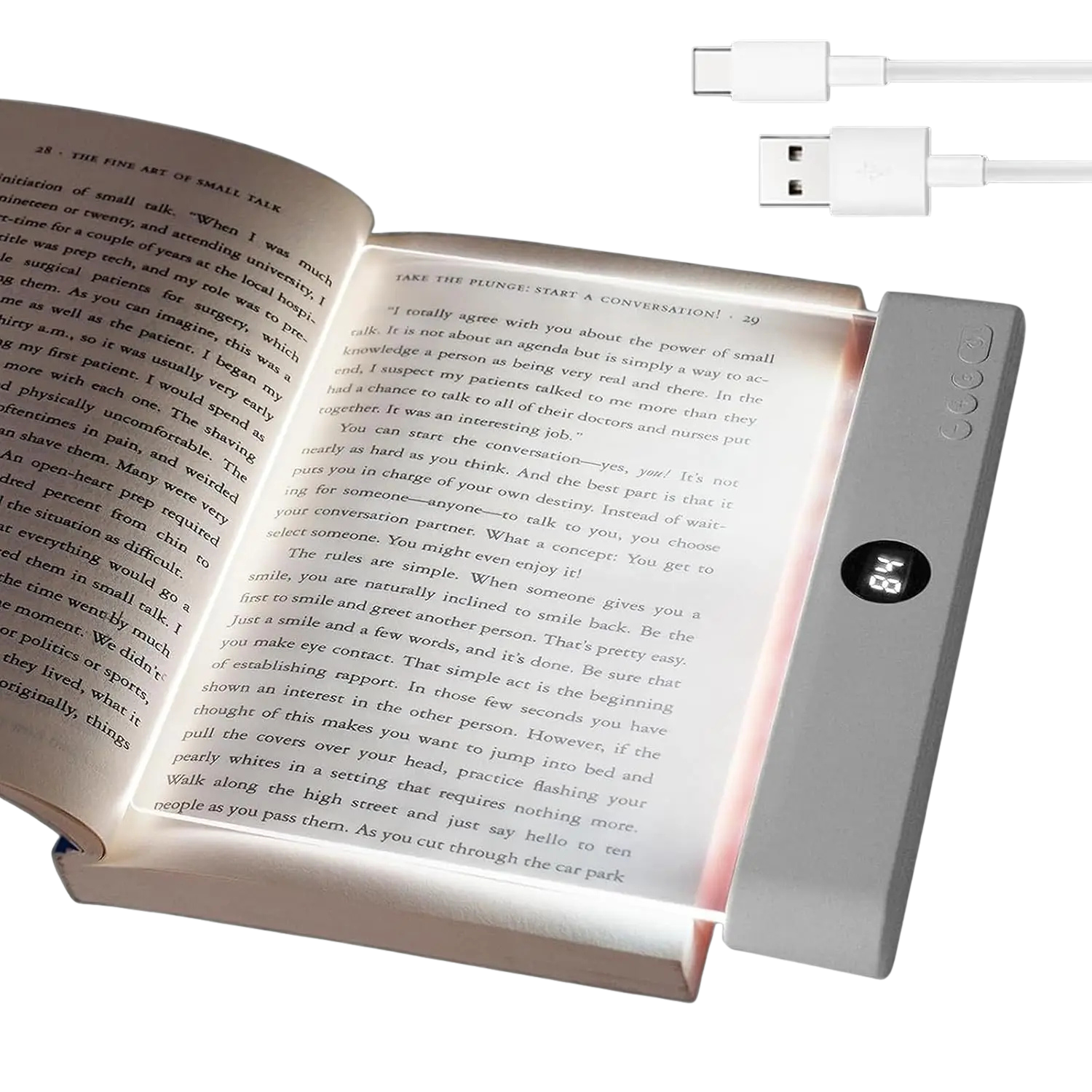 Smart LED Book Light – Rechargeable Reading Light for Eye Protection 📚