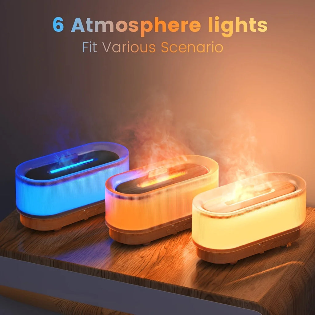 Flame Aroma Humidifier – Ultrasonic Essential Oil Diffuser with LED Flame Effect 🔥