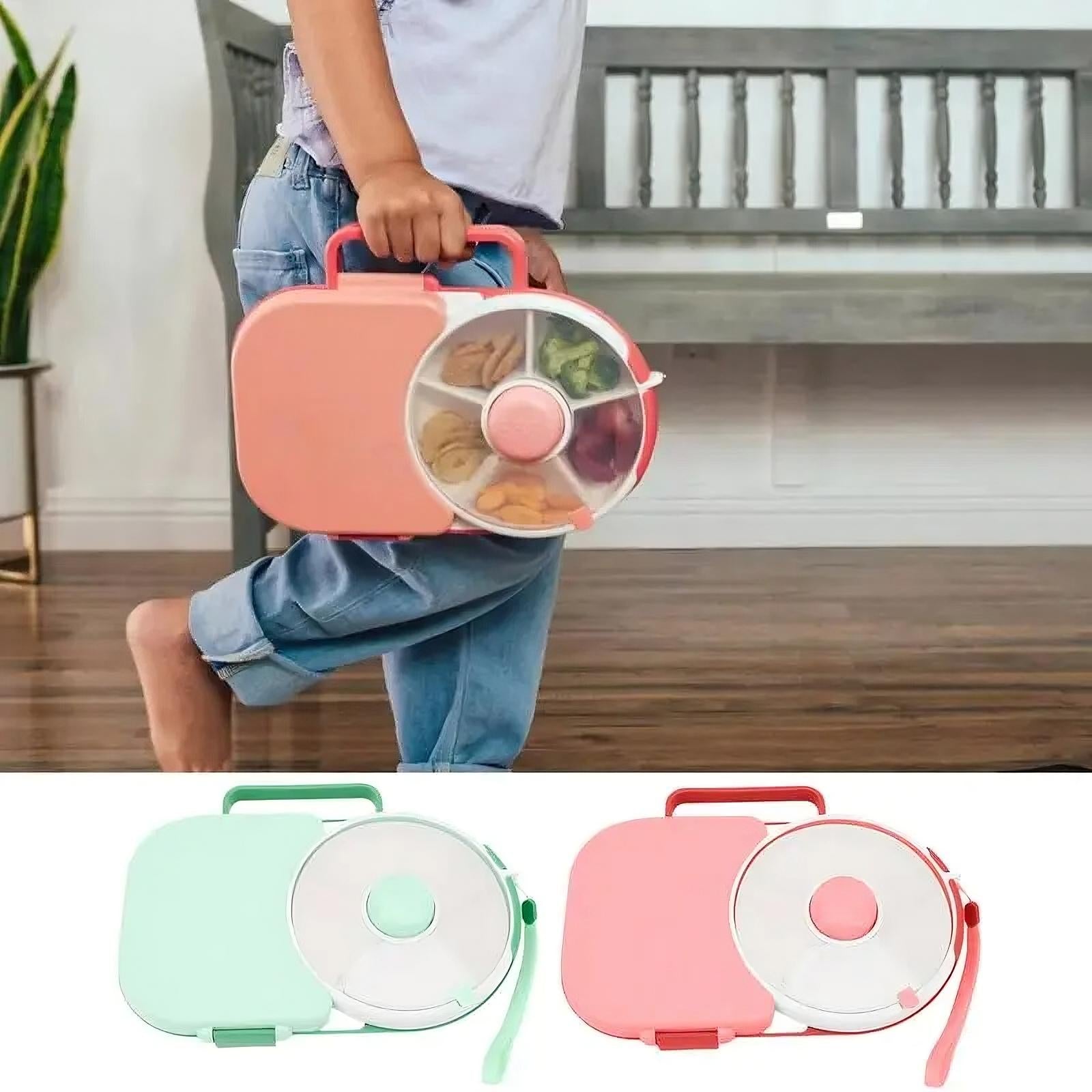 Rotating Kids Lunchbox – Snack Spinner Bento Box for School & Travel 🍎