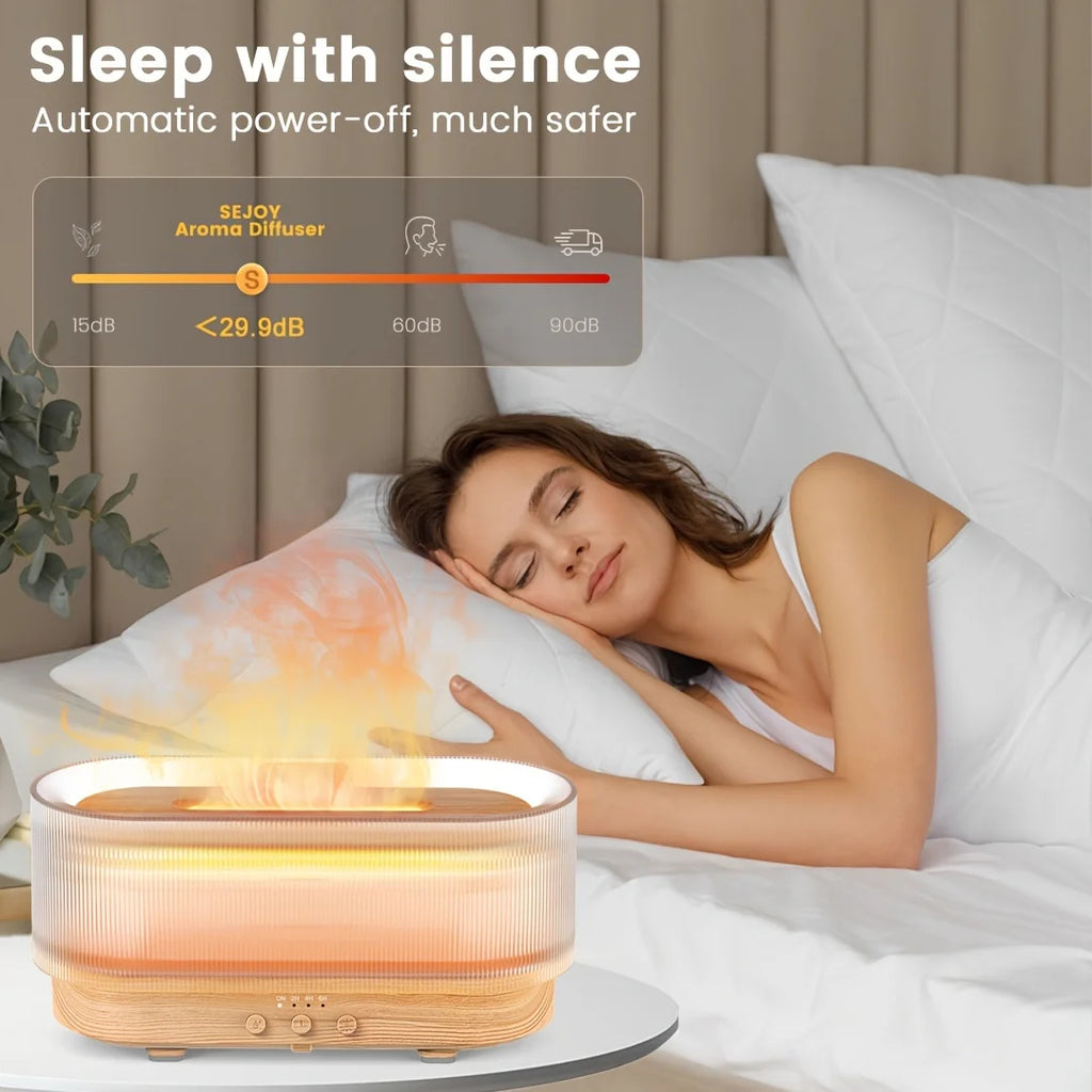 Flame Aroma Humidifier – Ultrasonic Essential Oil Diffuser with LED Flame Effect 🔥