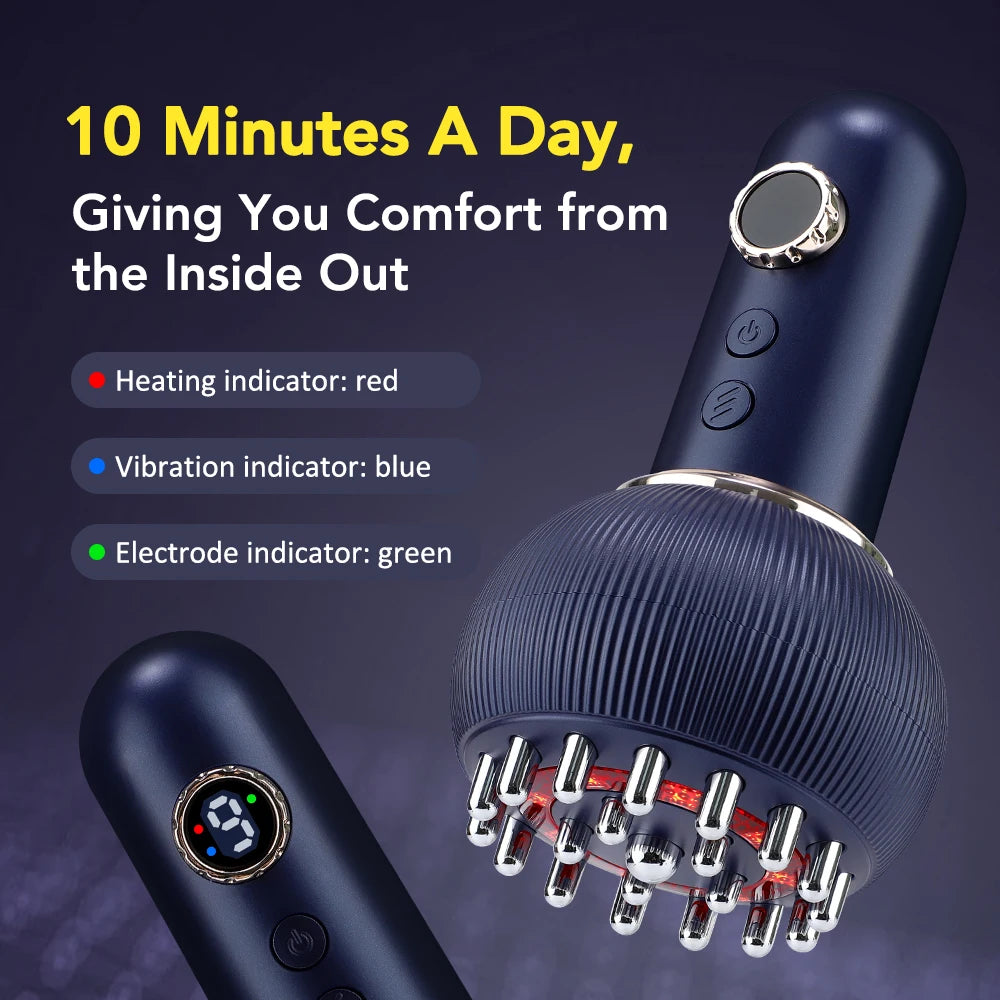 Electric Gua Sha & Cupping Massager – Microcurrent Hot Compress Therapy for Muscle Relief ✨💆‍♀️🔥