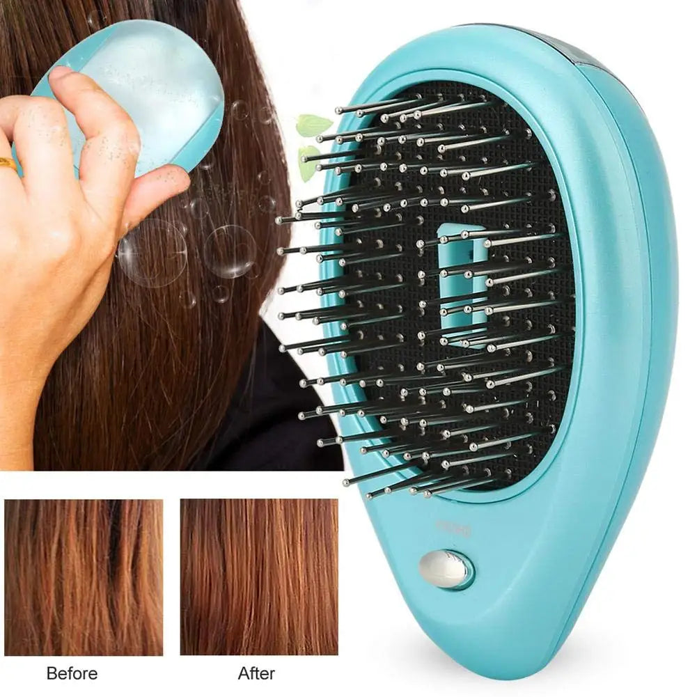 Ionic Electric Hair Brush – Anti-Frizz Detangling & Scalp Massage Brush ✨💆‍♀️
