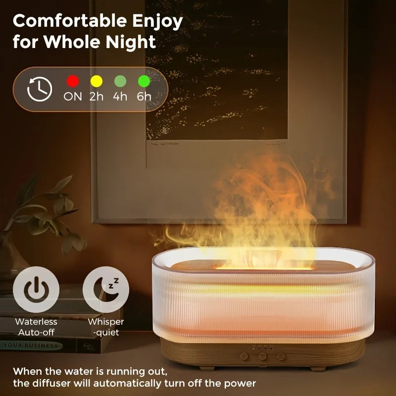 Flame Aroma Humidifier – Ultrasonic Essential Oil Diffuser with LED Flame Effect 🔥