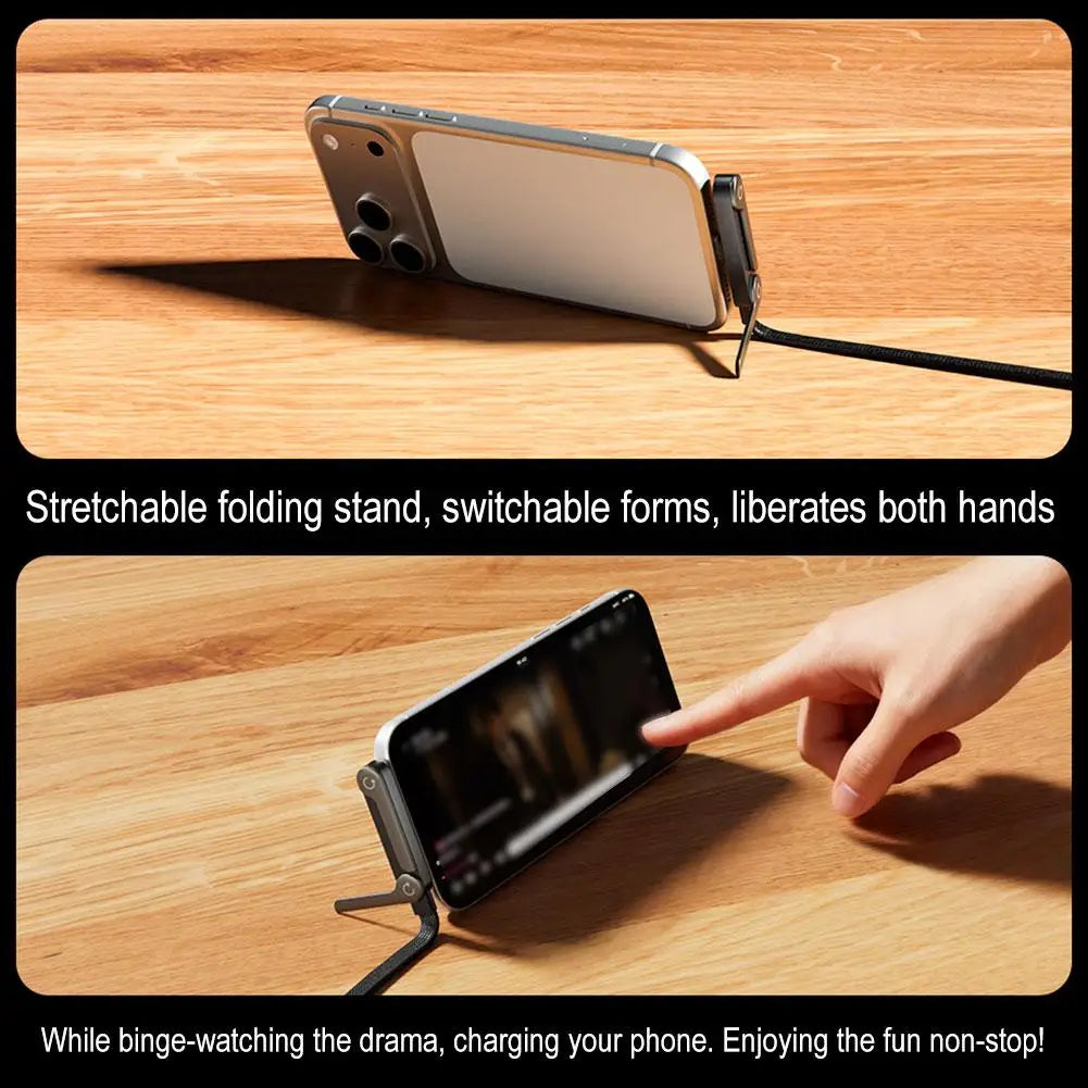 240W Fast Charging USB-C Cable with Adjustable Phone Stand ⚡