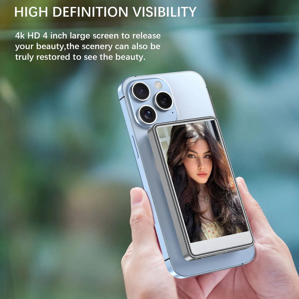 4K Wireless Vlog Selfie Monitor – MagSafe Screen for iPhone Creators