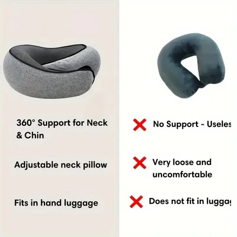 Memory Foam Travel Pillow – Comfortable Neck Support for Flights & Travel ✈️💤