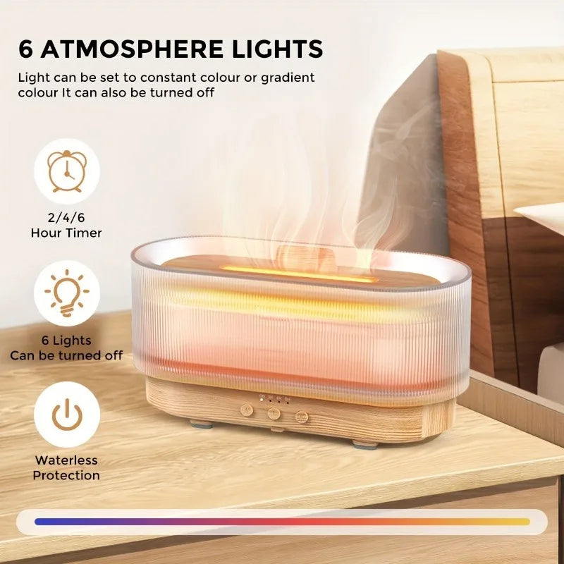 Flame Aroma Humidifier – Ultrasonic Essential Oil Diffuser with LED Flame Effect 🔥