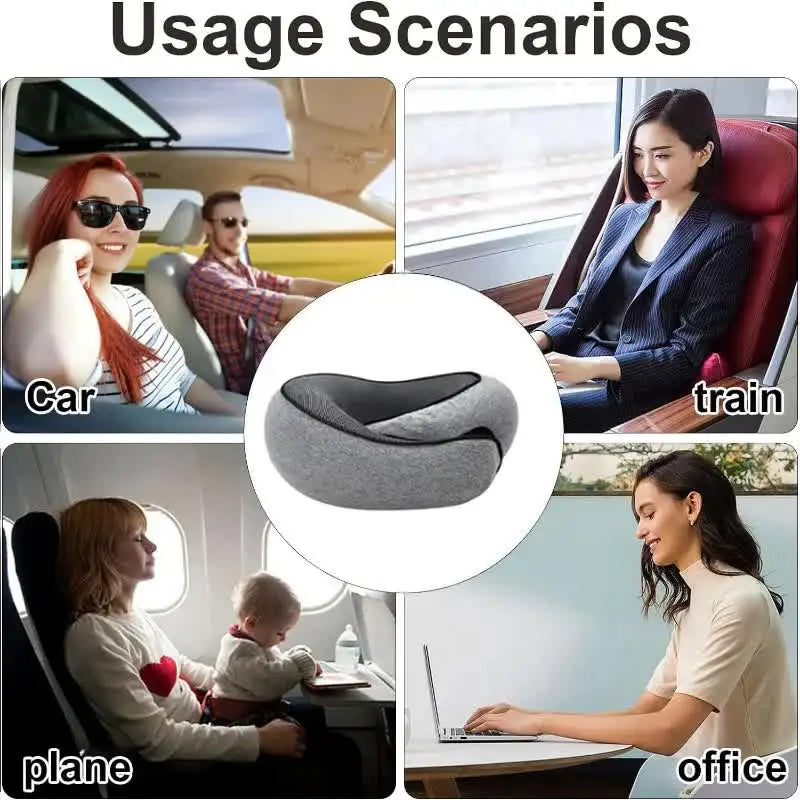 Memory Foam Travel Pillow – Comfortable Neck Support for Flights & Travel ✈️💤