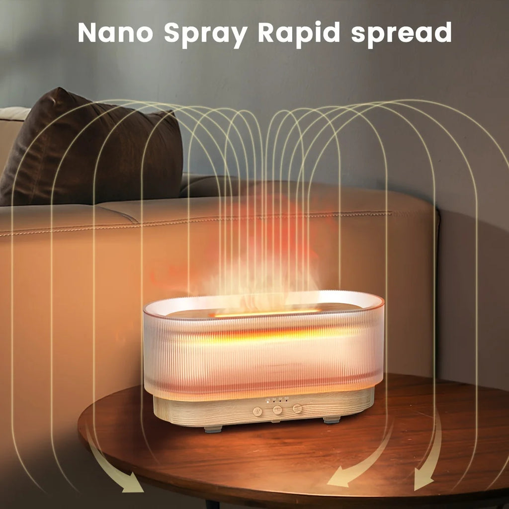 Flame Aroma Humidifier – Ultrasonic Essential Oil Diffuser with LED Flame Effect 🔥