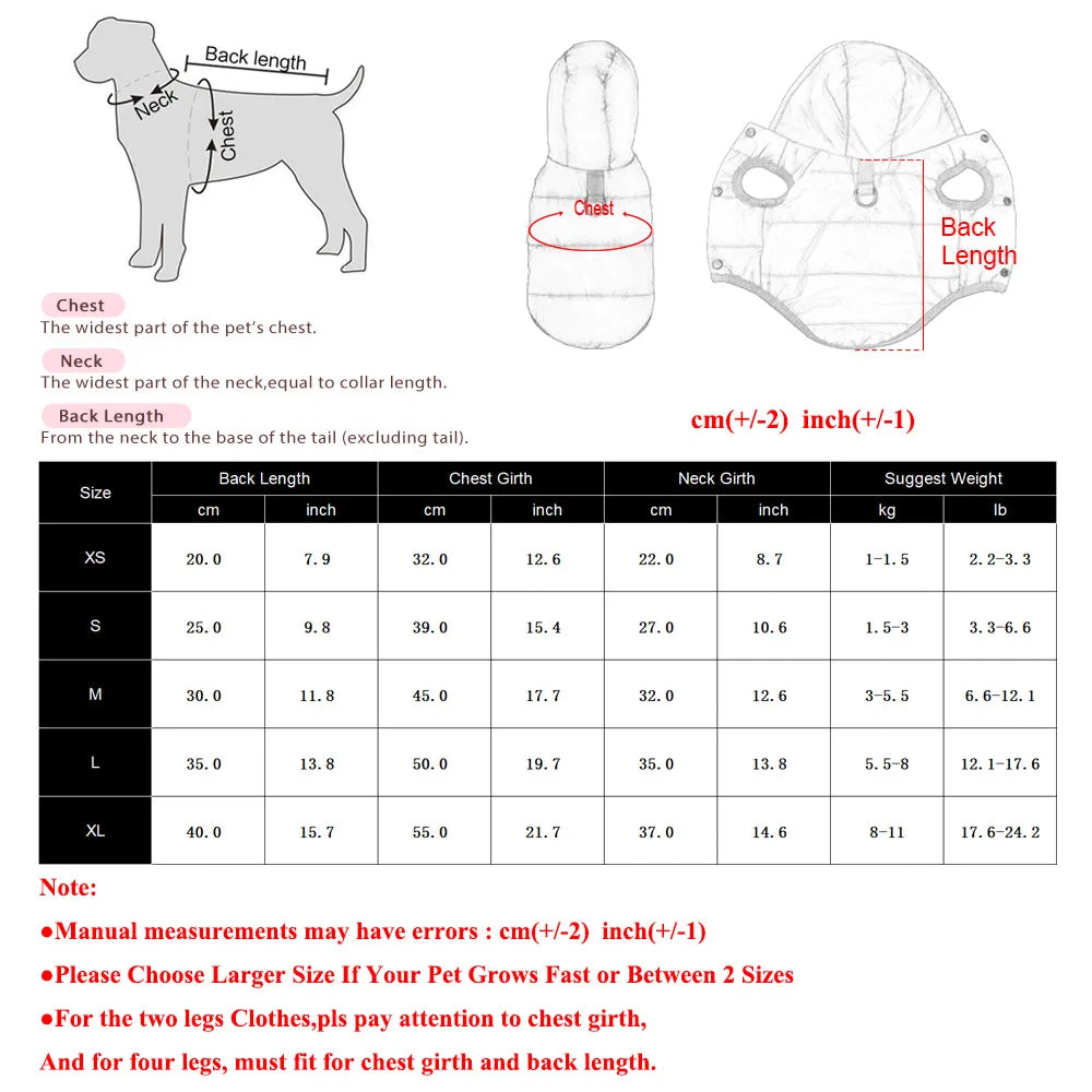Warm Hooded Dog Jacket – Fleece Winter Coat for Small Dogs & Cats