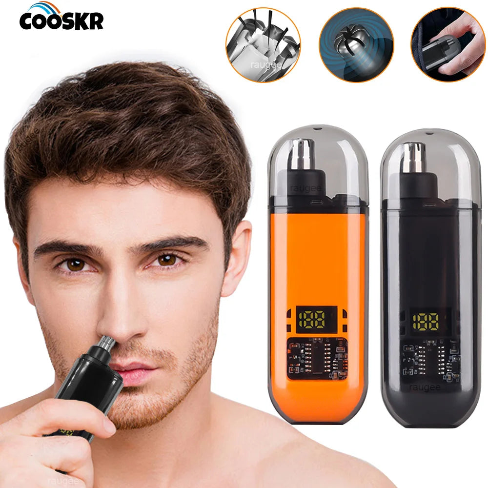 Mini Electric Nose & Ear Hair Trimmer – USB Rechargeable Precision Grooming Tool