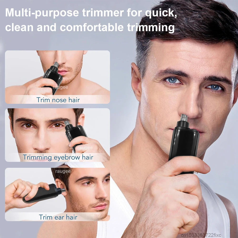 Mini Electric Nose & Ear Hair Trimmer – USB Rechargeable Precision Grooming Tool