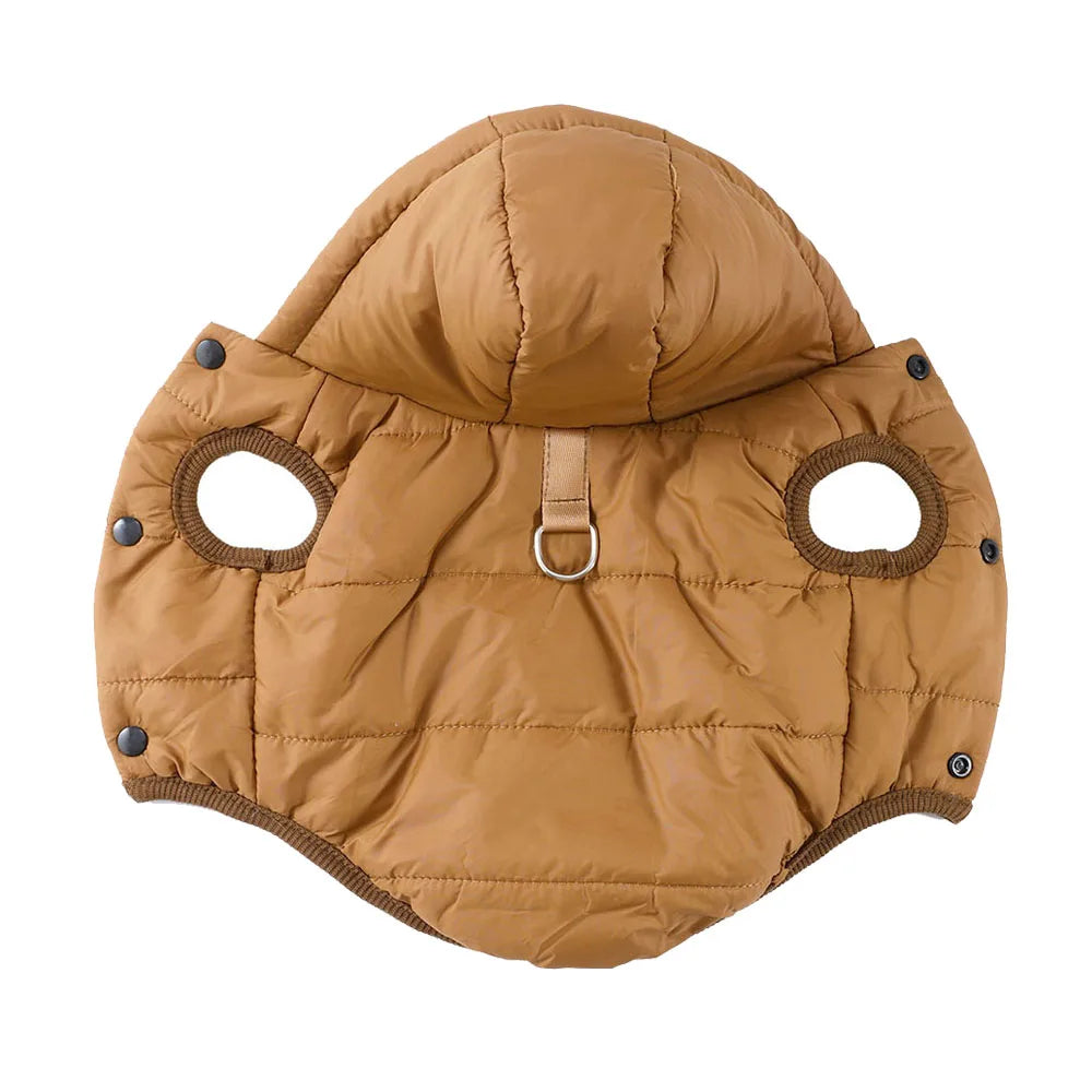 Warm Hooded Dog Jacket – Fleece Winter Coat for Small Dogs & Cats