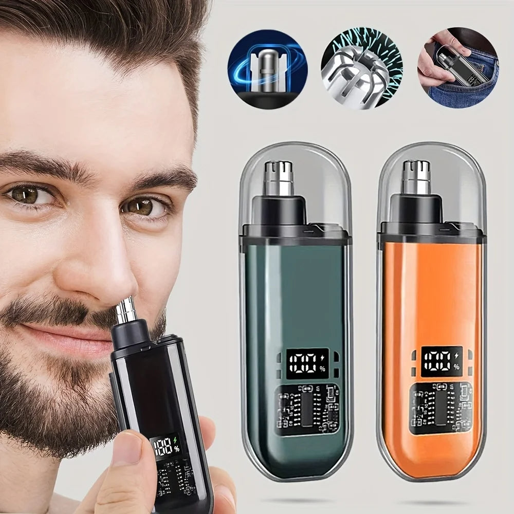 Mini Electric Nose & Ear Hair Trimmer – USB Rechargeable Precision Grooming Tool